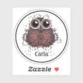 Kaffee Night Owl Personalisiert Aufkleber (Blatt)