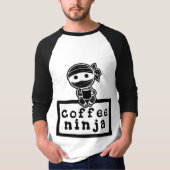 Kaffee Ninja 3/4 Sleeve T - Shirt (Vorderseite)
