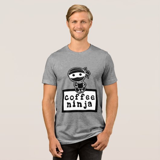Kaffee Ninja Tri-Blend Shirt (Vorderseite voll)