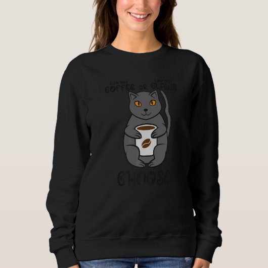 Kaffee- oder Katzenkuchen Sweatshirt (Vorderseite)