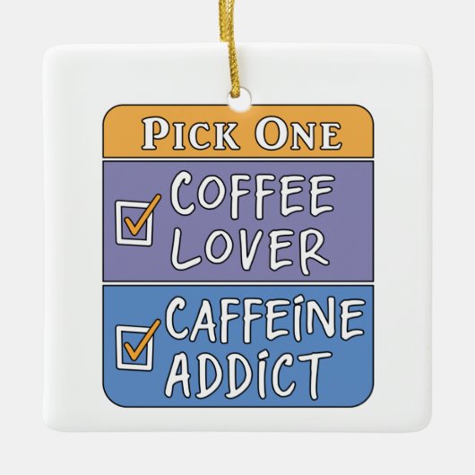 Kaffee oder Koffein Keramikornament (Vorderseite)