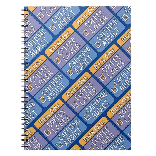 Kaffee oder Koffein Notizblock (Vorderseite)