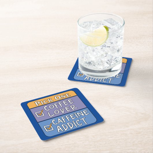 Kaffee oder Koffein Rechteckiger Pappuntersetzer (Vor Ort)