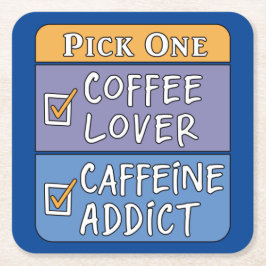 Kaffee oder Koffein Rechteckiger Pappuntersetzer