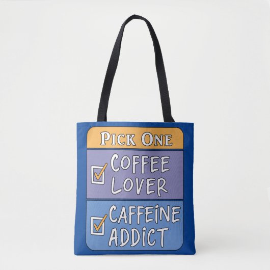 Kaffee oder Koffein Tasche (Vorderseite)
