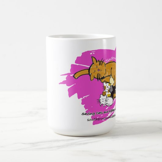 Kaffee oder Reise-Tasse (rosa Kitty-Logo) Kaffeetasse (Mittel)