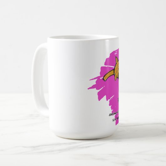 Kaffee oder Reise-Tasse (rosa Kitty-Logo) Kaffeetasse (Vorderseite Links)
