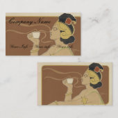 Kaffee- oder Tee-Geschäftskarten - Jugendstil Visitenkarte (Vorne/Hinten)