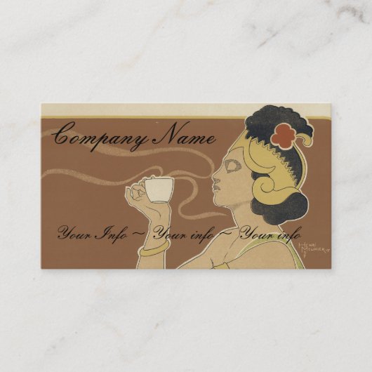 Kaffee- oder Tee-Geschäftskarten - Jugendstil Visitenkarte (Vorderseite)
