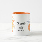 Kaffee oder Tee My Way Orange Gray Blume Tasse (Zentrum)