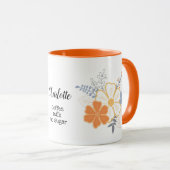 Kaffee oder Tee My Way Orange Gray Blume Tasse (VorderseiteRechts)