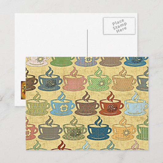 KAFFEE ODER TEE POSTKARTE (Vorne/Hinten)