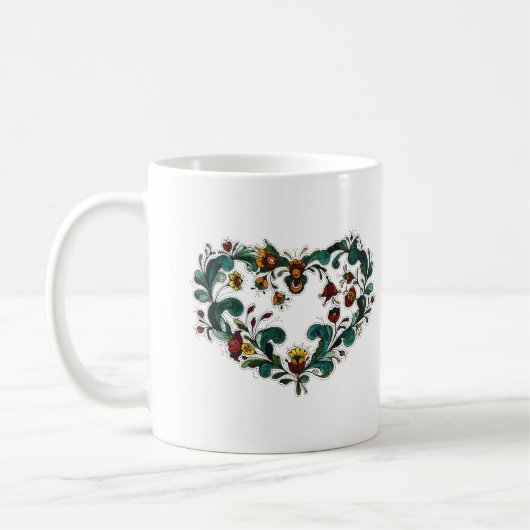Kaffee oder Tee Tasse - skandinavisches Herz (Links)