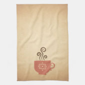 Kaffee- oder Teebecher auf dem Hintergrund des ält Geschirrtuch (Vertikal)