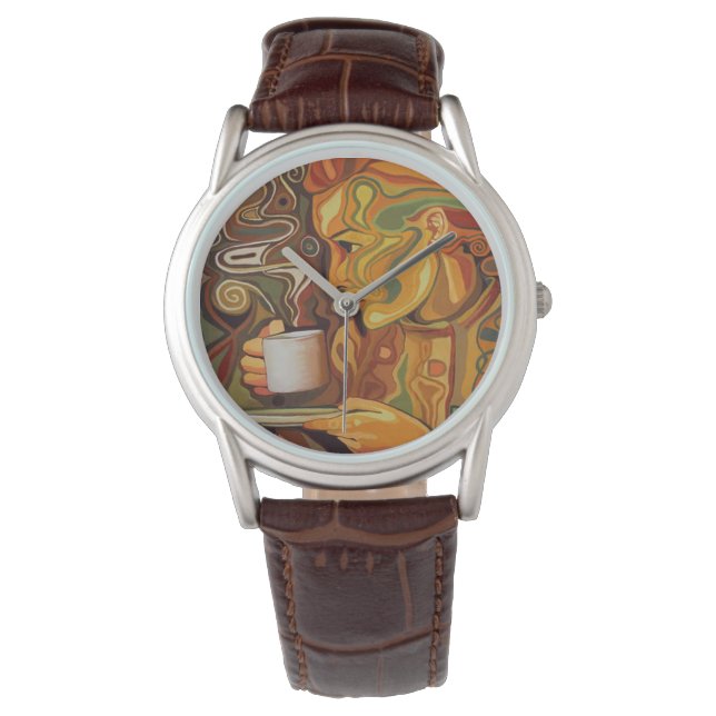 Kaffee- oder Teesuche Armbanduhr (Vorderseite)