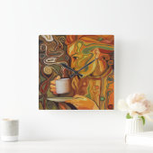 Kaffee- oder Teewall-Uhr Quadratische Wanduhr (Zuhause)