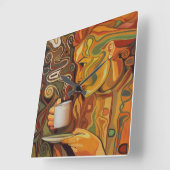 Kaffee- oder Teewall-Uhr Quadratische Wanduhr (Winkel)