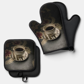 Kaffee Ofenhandschuh & Topflappen-Set