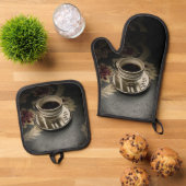 Kaffee Ofenhandschuh & Topflappen-Set (Oben Unten)