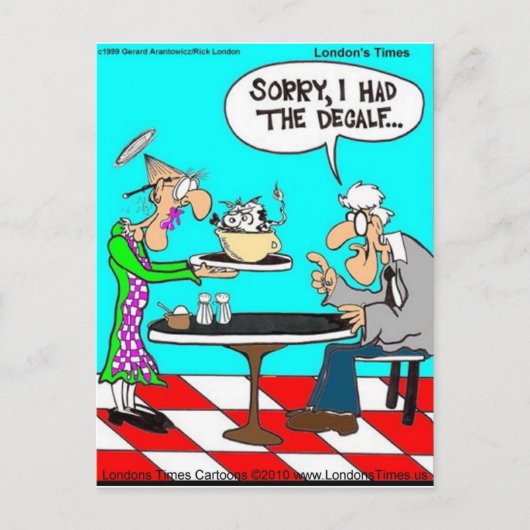 Kaffee ohne Kühe Funny T-Shirts Tasse & Geschenke Postkarte (Vorderseite)