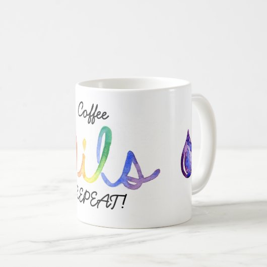 Kaffee, ÖLE, WIEDERHOLUNG! Tasse (VorderseiteRechts)