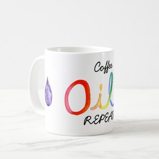 Kaffee, ÖLE, WIEDERHOLUNG! Tasse (Vorderseite Links)