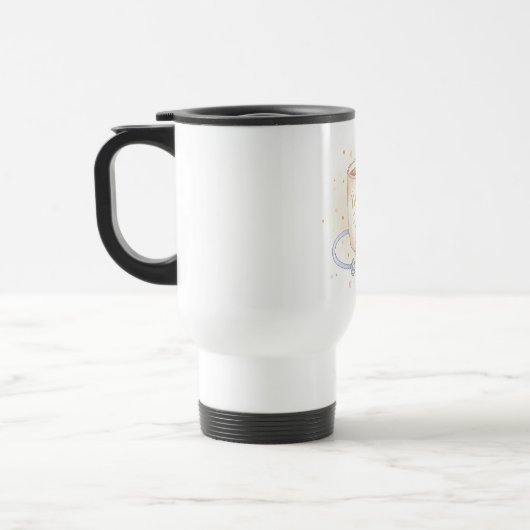 Kaffee, OP-Kleidung & Freundlichkeit Reisebecher (Links)