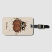 Kaffee Owl individuelle Name Gepäckanhänger (Vorderseite (Horizontal))