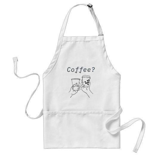 Kaffee Party Schürze - Zwei Cups Spaß (Vorne)