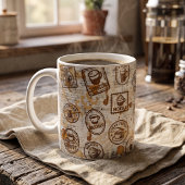 Kaffee-Pass Vintage-Stempel Kaffeetasse