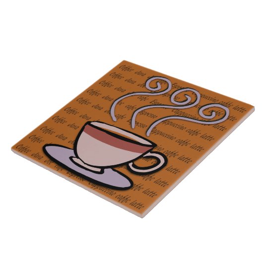 Kaffee - PastellTassen-Entwurf Fliese/Trivet Fliese (Seite)
