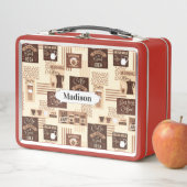Kaffee Pattern individuelle Name Lunch Boxen (Beispiel)