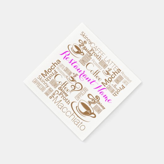 Kaffee PERSONALIZE Diner Name Serviette (Ecke)