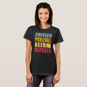Kaffee Pickleball Beer Repeat Premium T-Shirt (Vorne ganz)