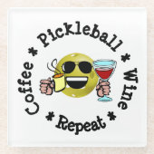 Kaffee, Pickleball, Wein, Pickleball Addict wieder Glasuntersetzer (Vorderseite)