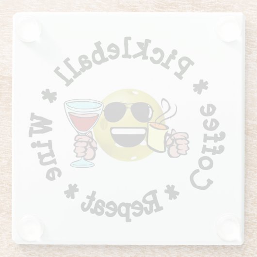 Kaffee, Pickleball, Wein, Pickleball Addict wieder Glasuntersetzer (Rückseite)