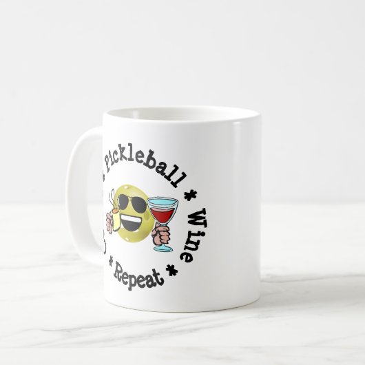 Kaffee, Pickleball, Wein, Pickleball Addict wieder Kaffeetasse (Vorderseite Links)