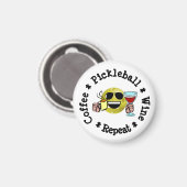 Kaffee, Pickleball, Wein, Pickleball Addict wieder Magnet (Vorderseite/Rückseite)