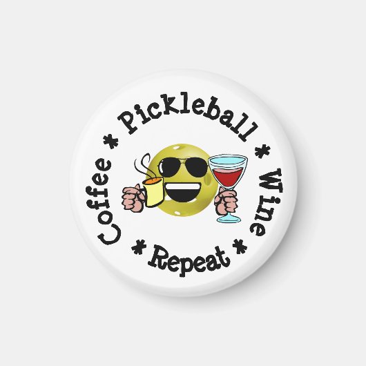Kaffee, Pickleball, Wein, Pickleball Addict wieder Magnet (Vorne)
