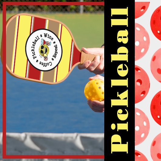 Kaffee, Pickleball, Wein, Pickleball Addict wieder Pickleball Schläger