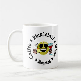 Kaffee, Pickleball, Wein, Pickleball Player wieder Kaffeetasse