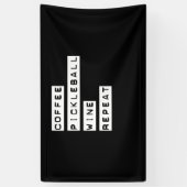 Kaffee Pickleball Wein Wiederholung Banner (Vertikal)