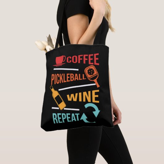 Kaffee Pickleball Wein Wiederholung für Männer Fra Tasche (Von Nahem)