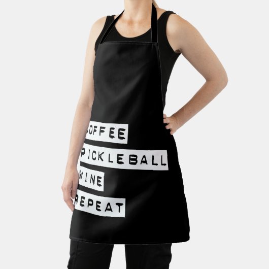 Kaffee Pickleball Wein Wiederholung Schürze (InSitu)