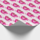 Kaffee Pink Cup Herz Muster Valentine's Geschenk Geschenkpapier (Ecke)