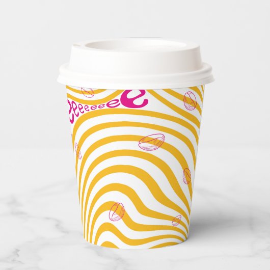 Kaffee Pink Vibrannte Papiertüten Pappbecher (Rückseite)