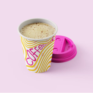 Kaffee Pink Vibrannte Papiertüten Pappbecher