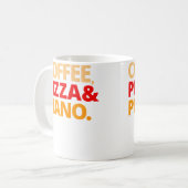 Kaffee Pizza Und Klavier Kaffeetasse (Vorderseite Links)