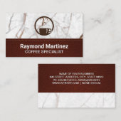 Kaffee-Pokal-Steaming | Marmor und Strohleder Visitenkarte (Vorne/Hinten)