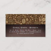 Kaffee-Pokal-Steaming | QR-Code | Bohnen Visitenkarte (Rückseite)